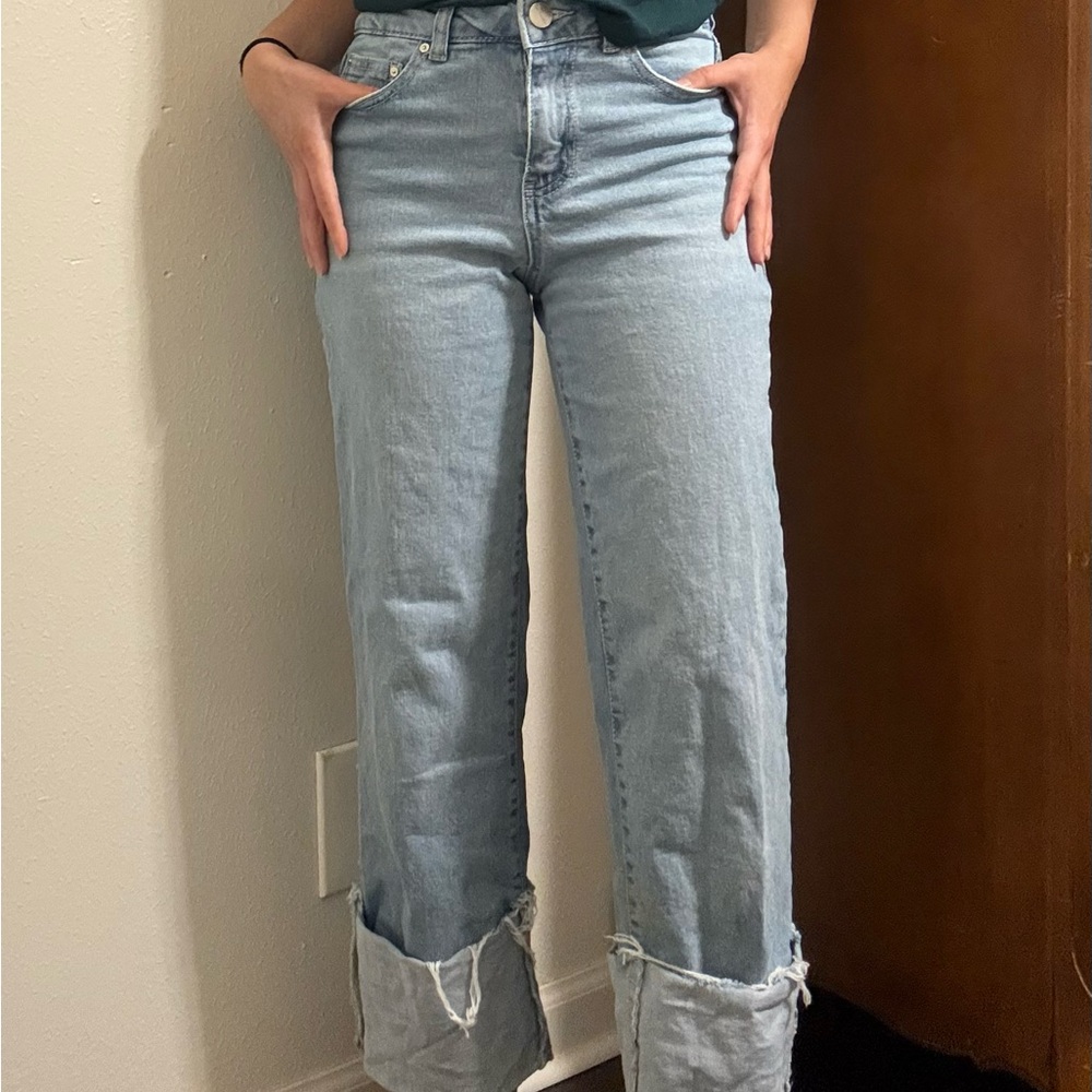 Women's Light Blue Wide Leg Jeans